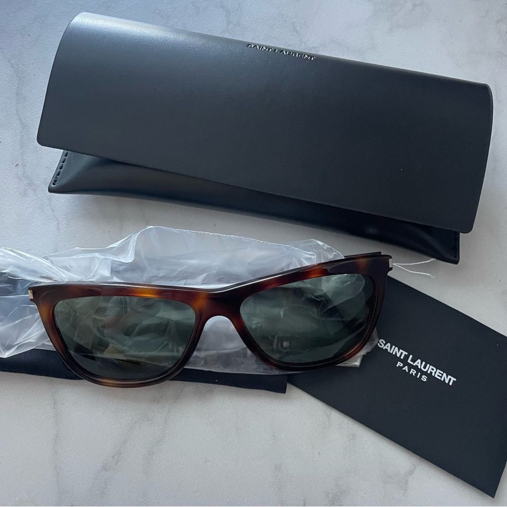 SAINT LAURENT 58mm havana cat eye sunglasses